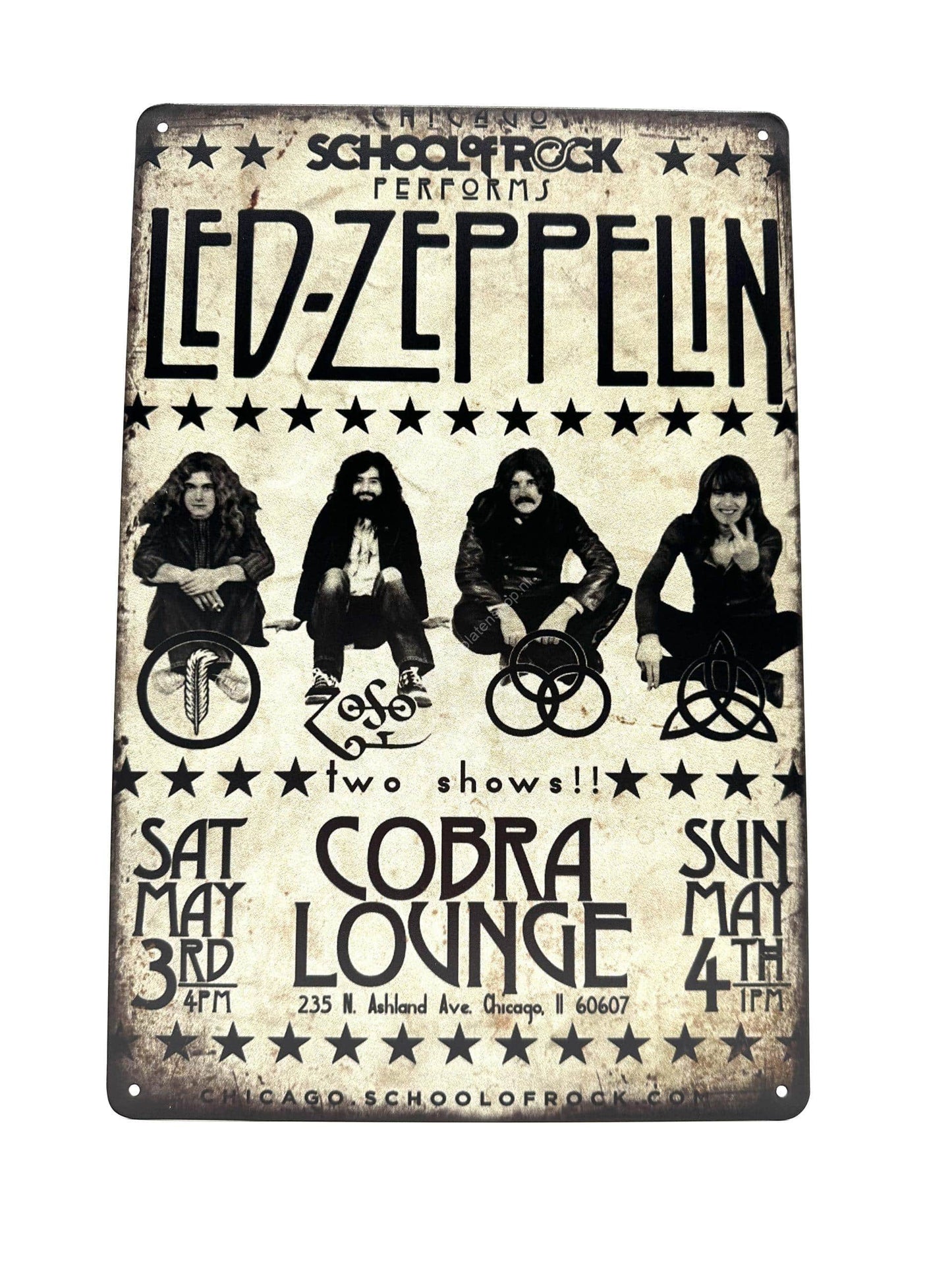 Wandschild aus Metall – Led Zeppelin – Cobra Lounge