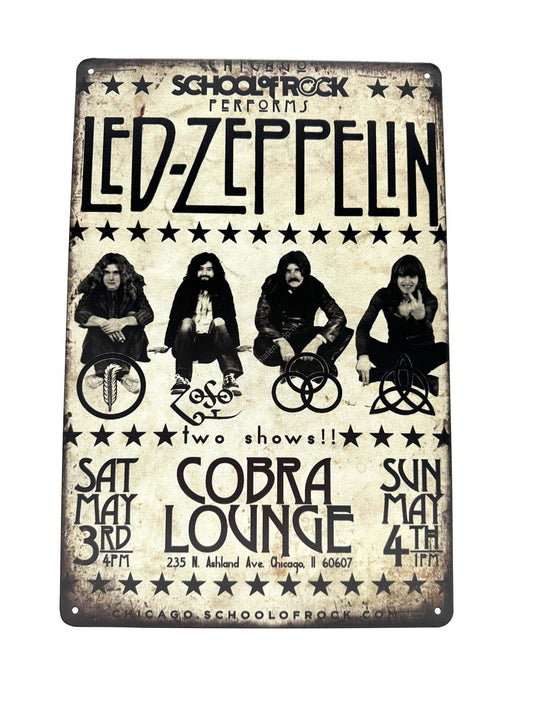 Metalen Wandbord - Led Zeppelin - Cobra Lounge