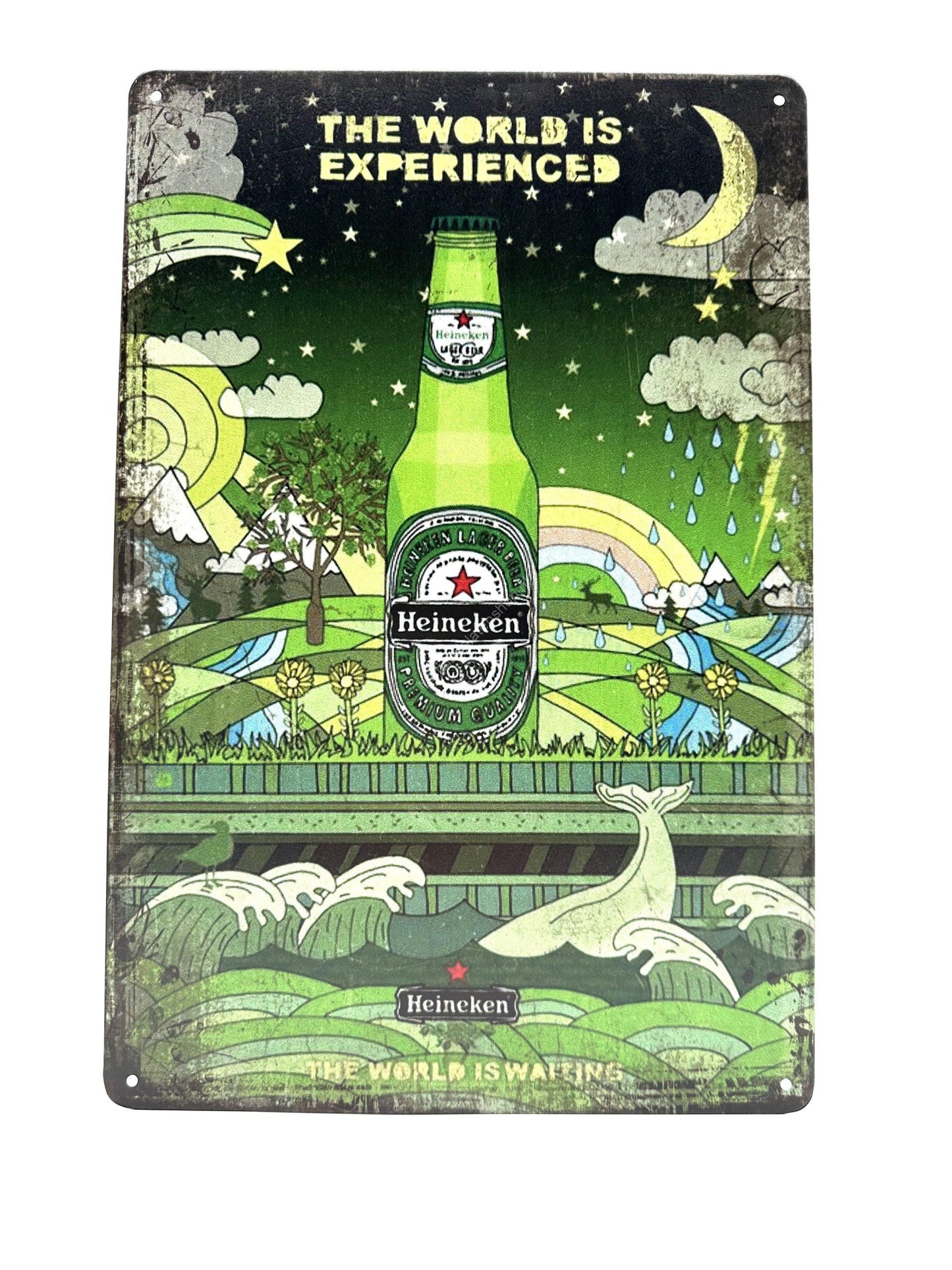 Metal Wall Sign - The world is experience Heineken