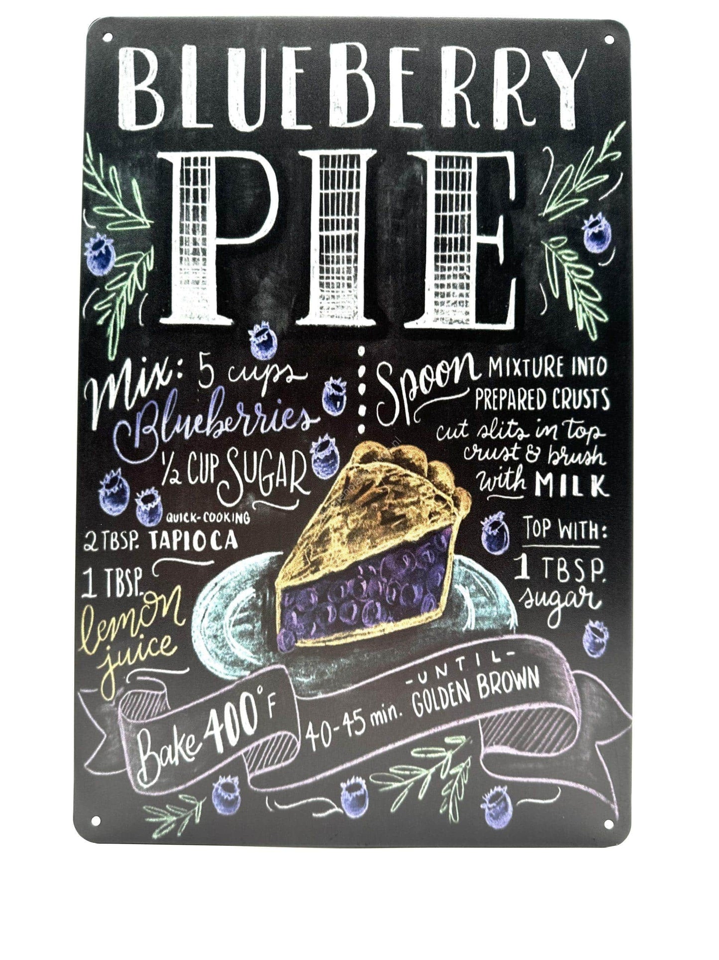 Metal Wall Sign -Blueberry Pie