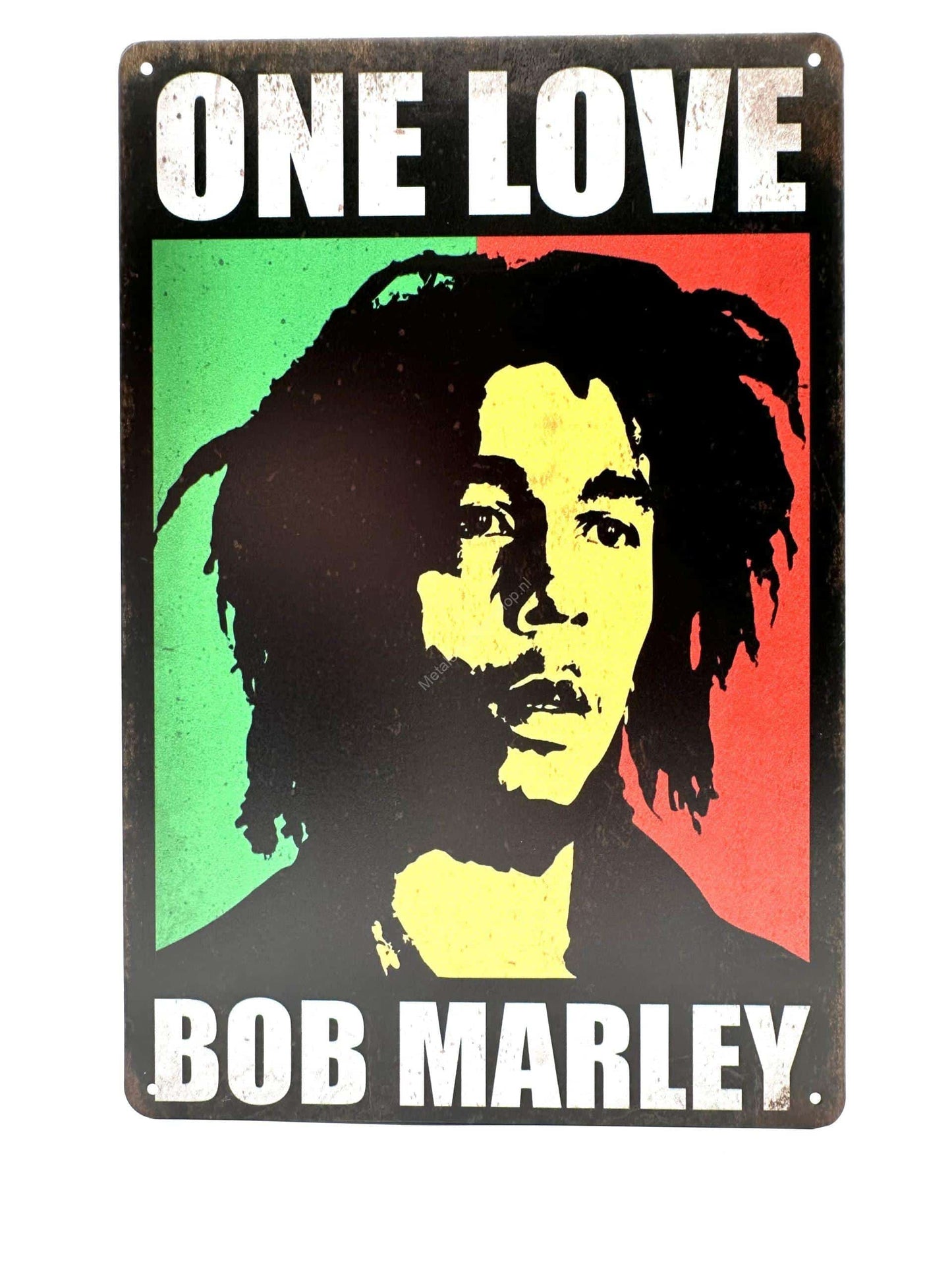 Metal Wall Sign - One Love - Bob Marley