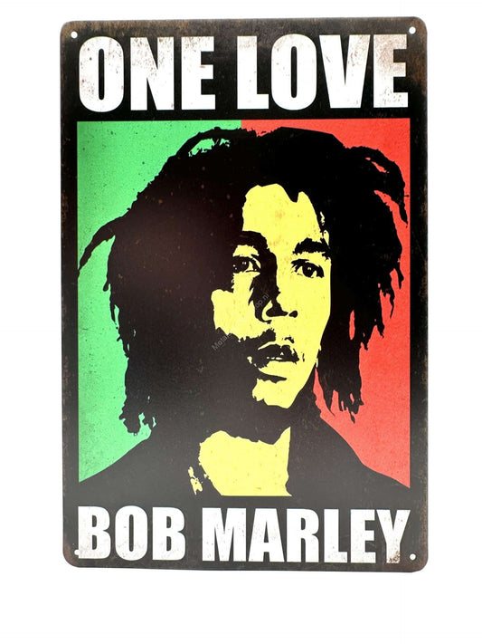 Wandschild aus Metall – One Love – Bob Marley