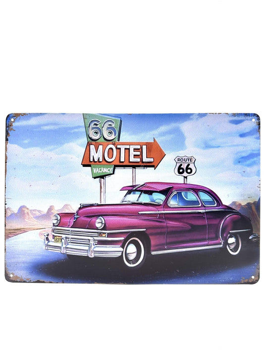 Metalen Wandbord - Motel 66