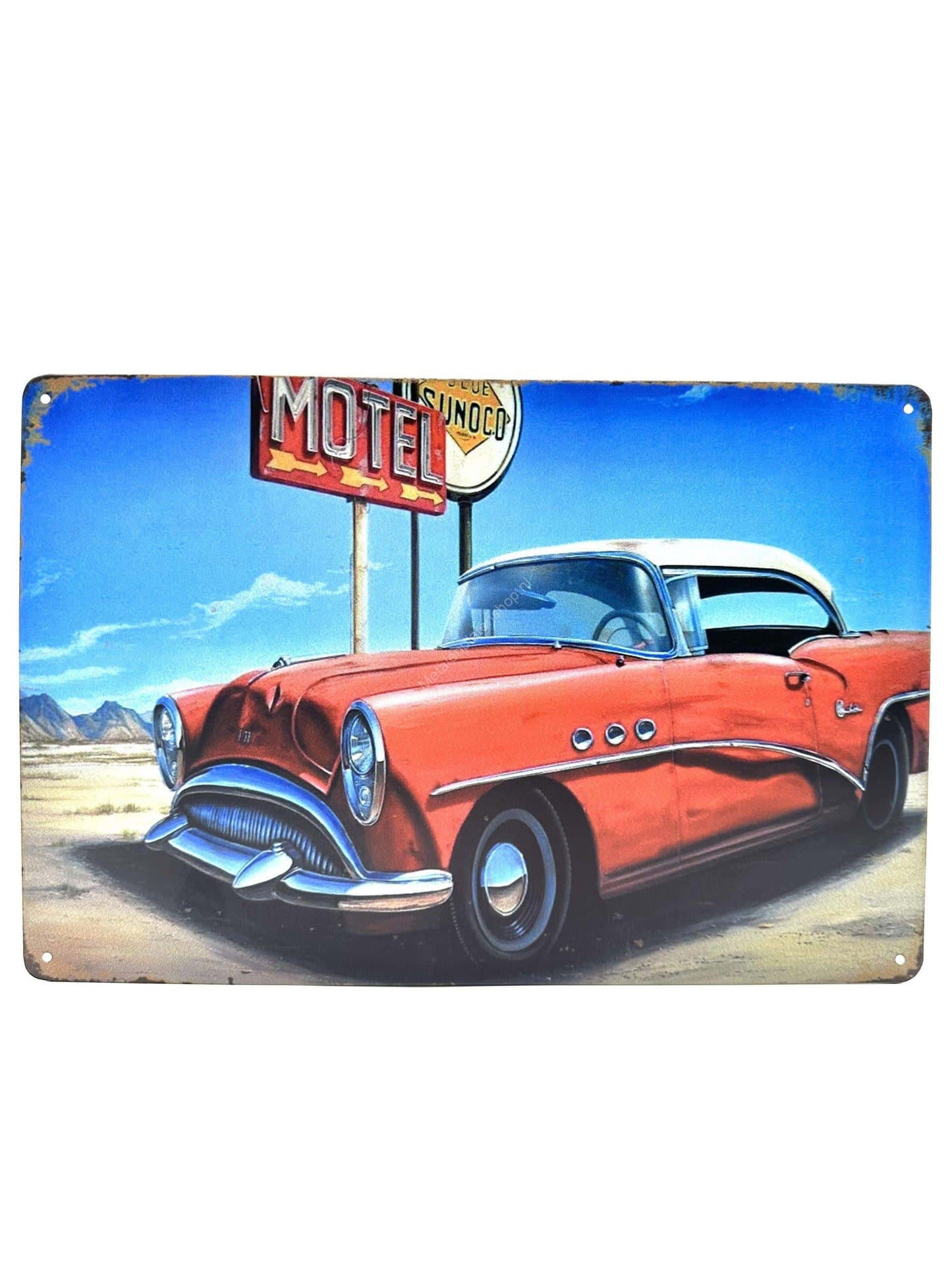 Metalen Wandbord - Motel red