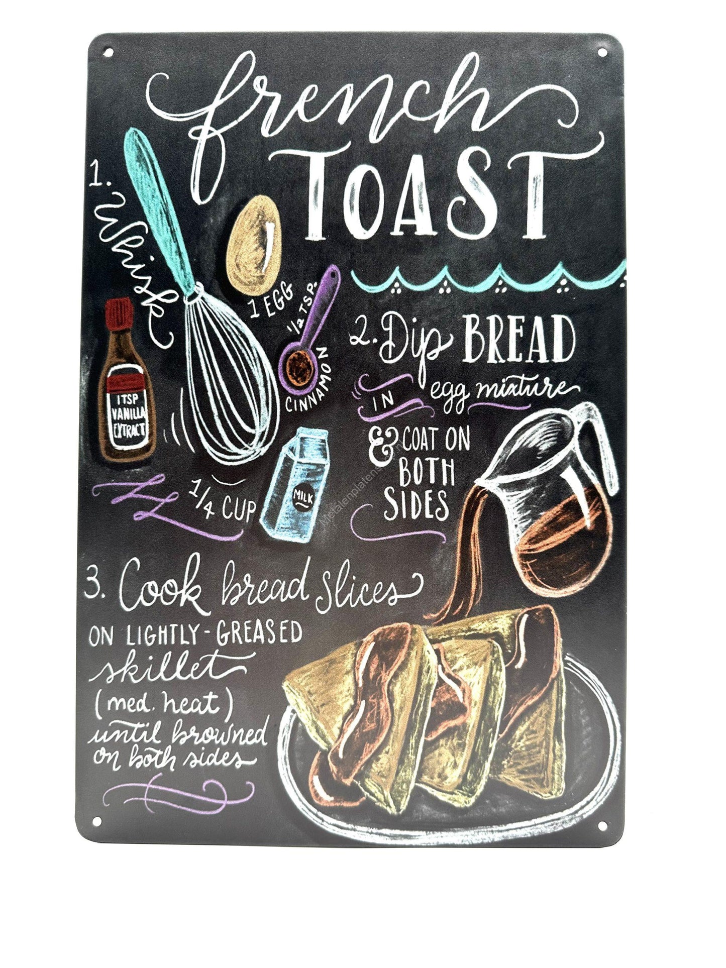 Metalen Wandbord - Krijtbord - French Toast