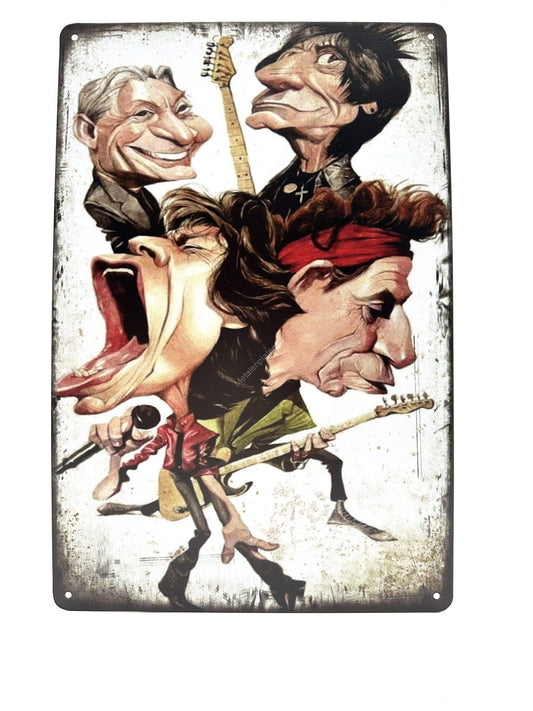 Metal Wall Sign - The Rolling Stones - Caricature