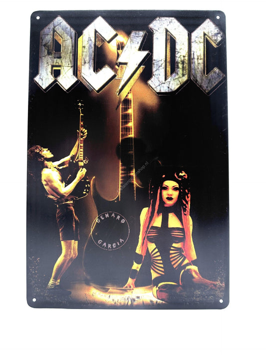 Metalen Wandbord - ACDC Guitar