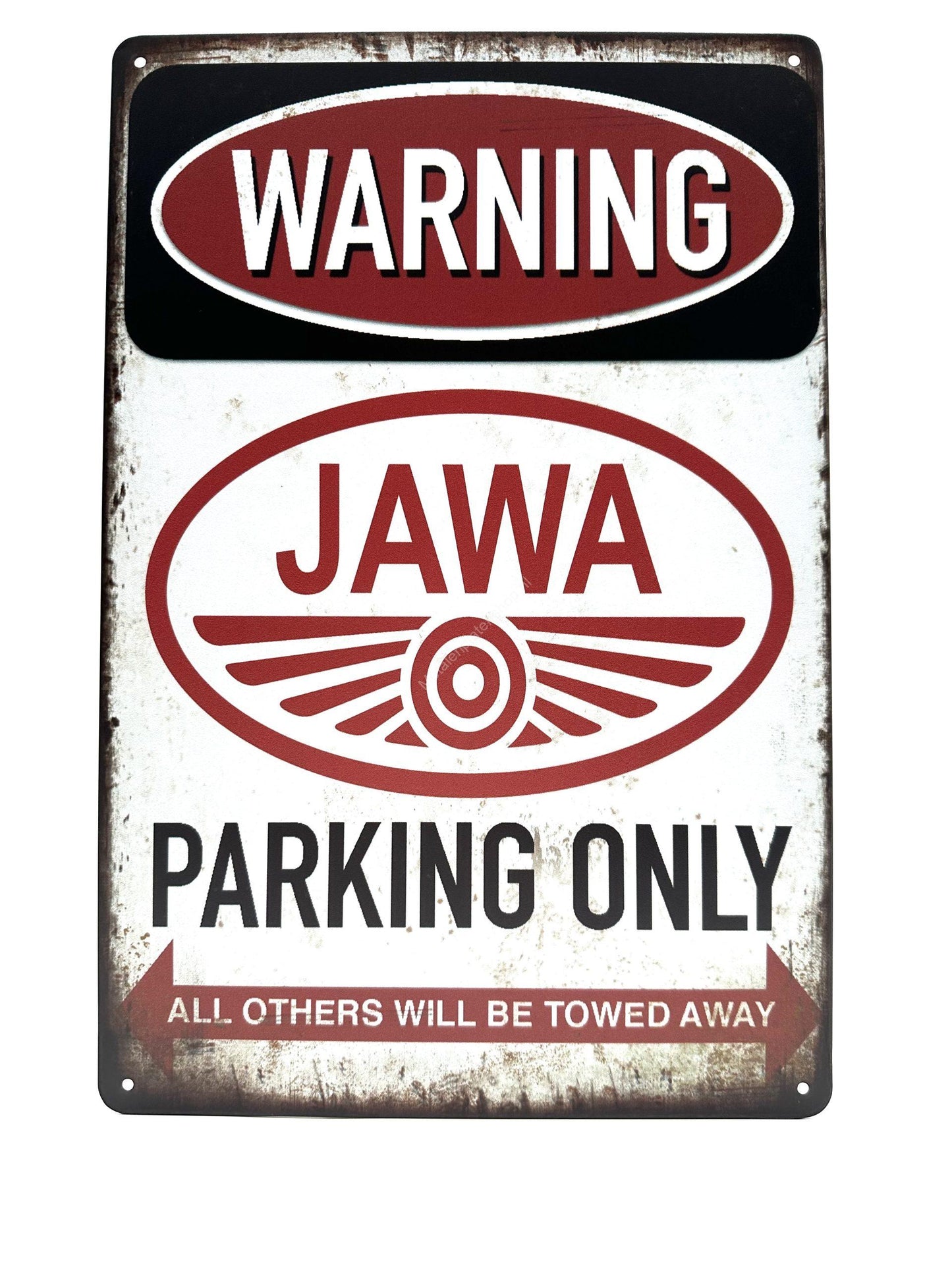 Metalen Wandbord - Warning JAWA Parking only