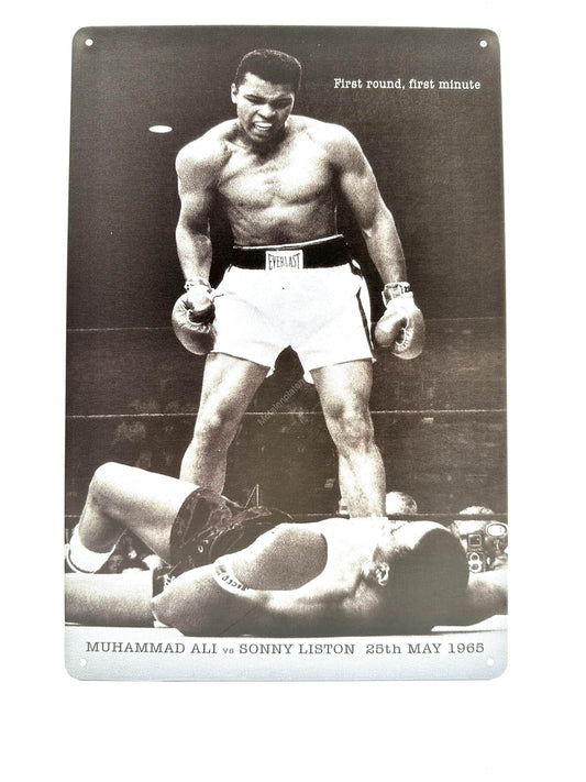 Wandschild aus Metall – Muhammad Ali gegen Sonny Liston