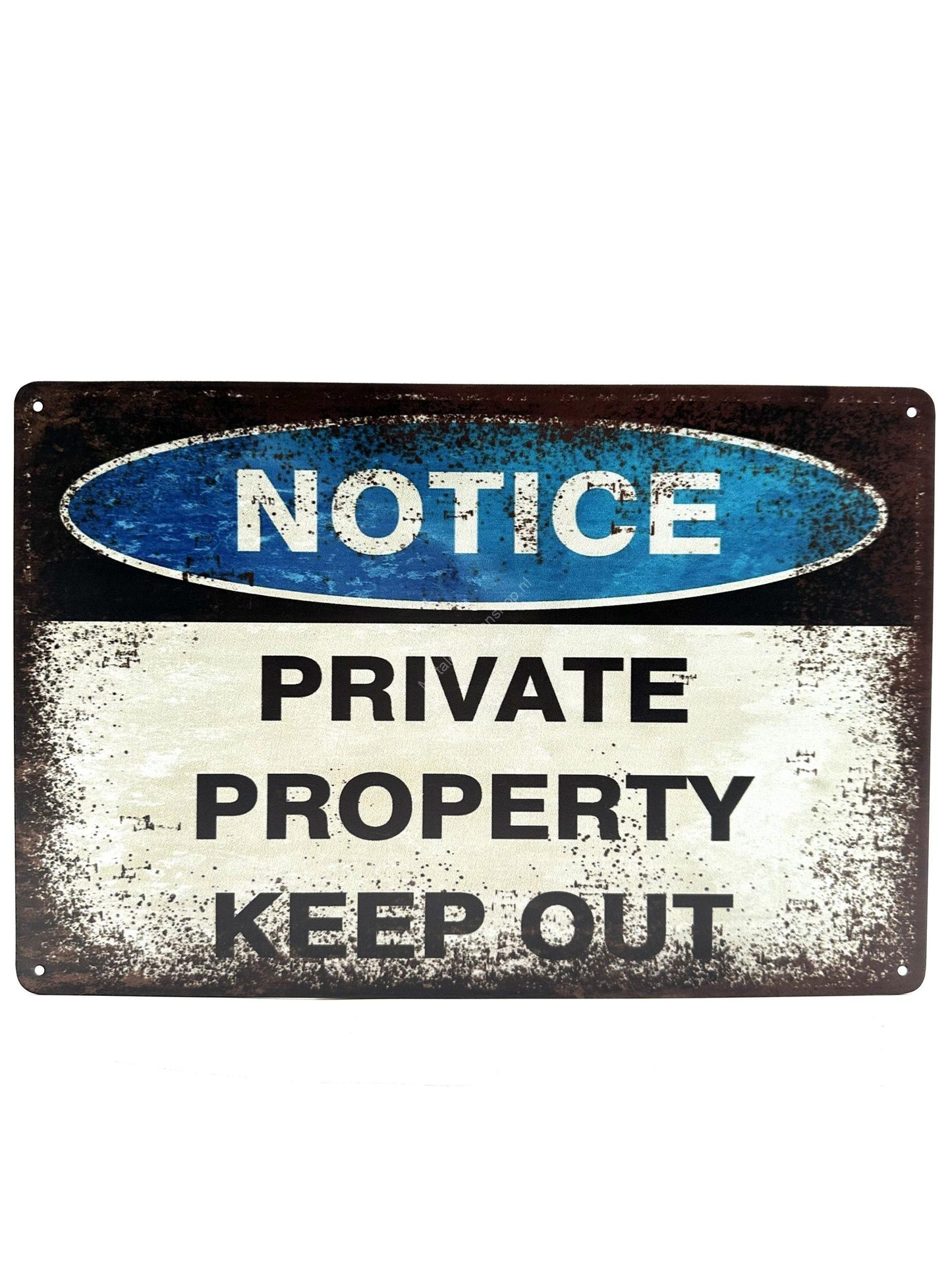 Metalen Wandbord - Notice private property