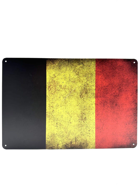 Metalen Wandbord - Belgische vlag