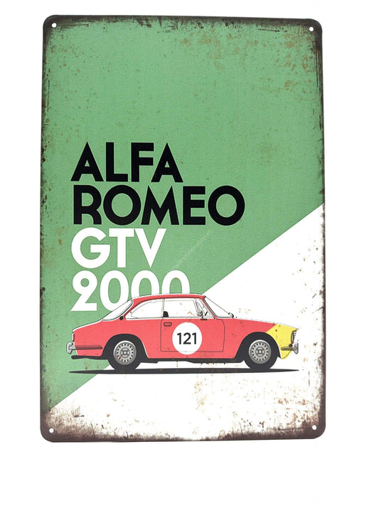 Metal Wall Sign - Alfa Romeo GTV 2000