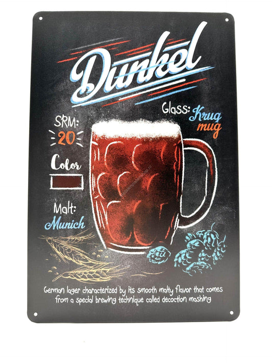 Metal Wall Sign - Chalkboard - Cocktail - Dunkel