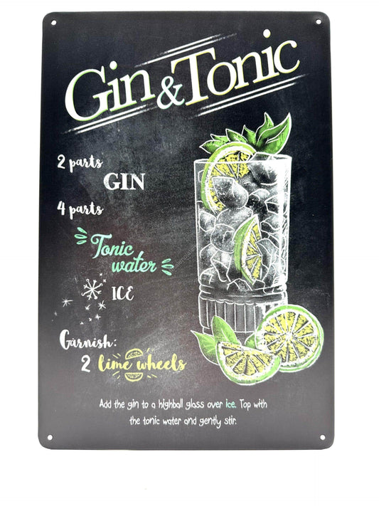 Metal Wall Sign - Gin &amp; Tonic