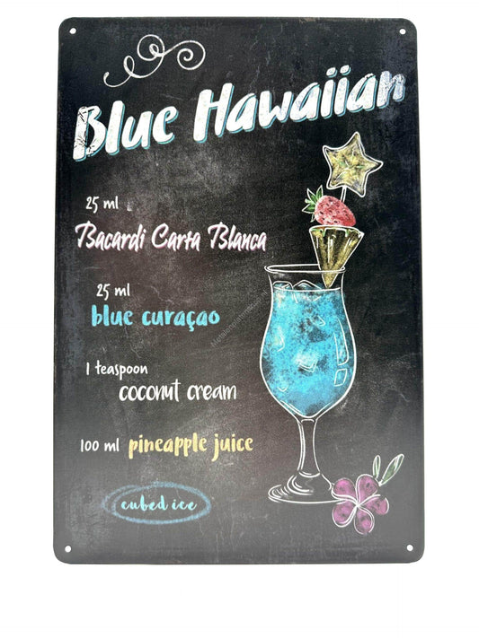 Metal Wall Sign - Blue Hawaiian