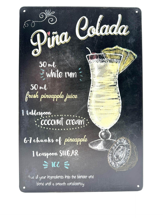 Metalen Wandbord - Pina Colada