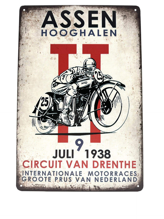 Metal Wall Sign - Assen Hooghalen July 9, 1938