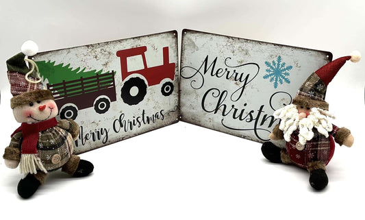 Metalen Wandbord - Kerstpakket 2 - Wandbord & Ornamenten