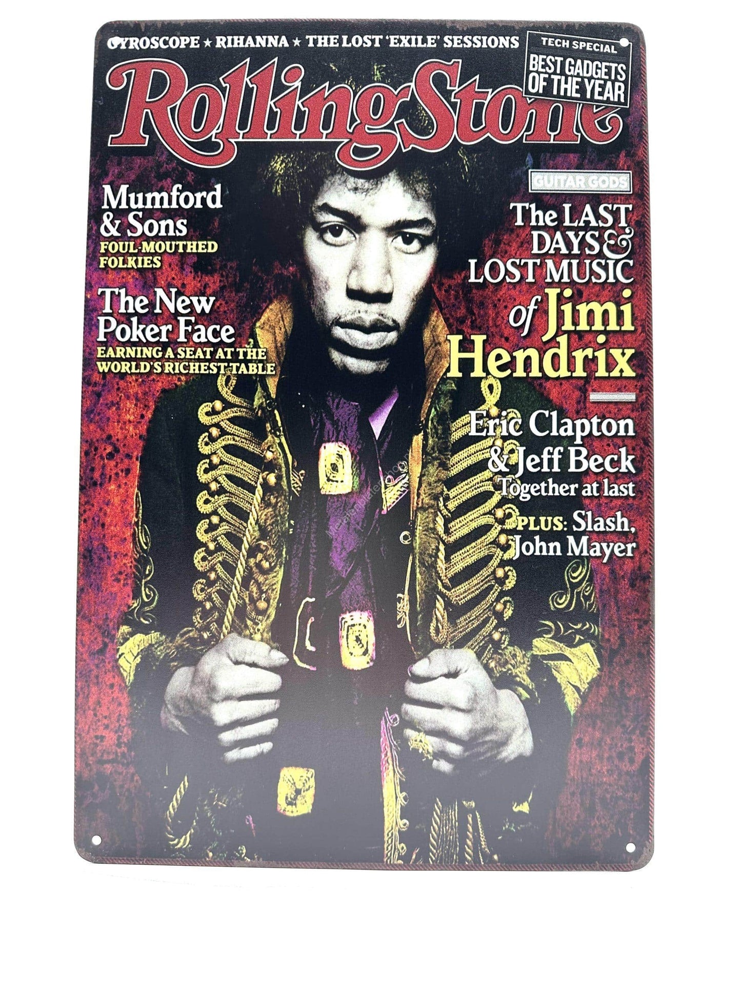 Metal Wall Sign - Rolling Stone - Jimi Hendrix