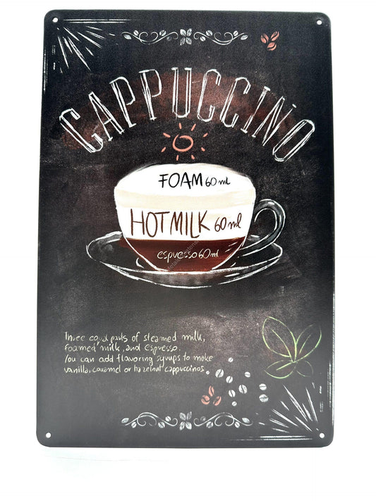 Metal Wall Sign - Cappuccino