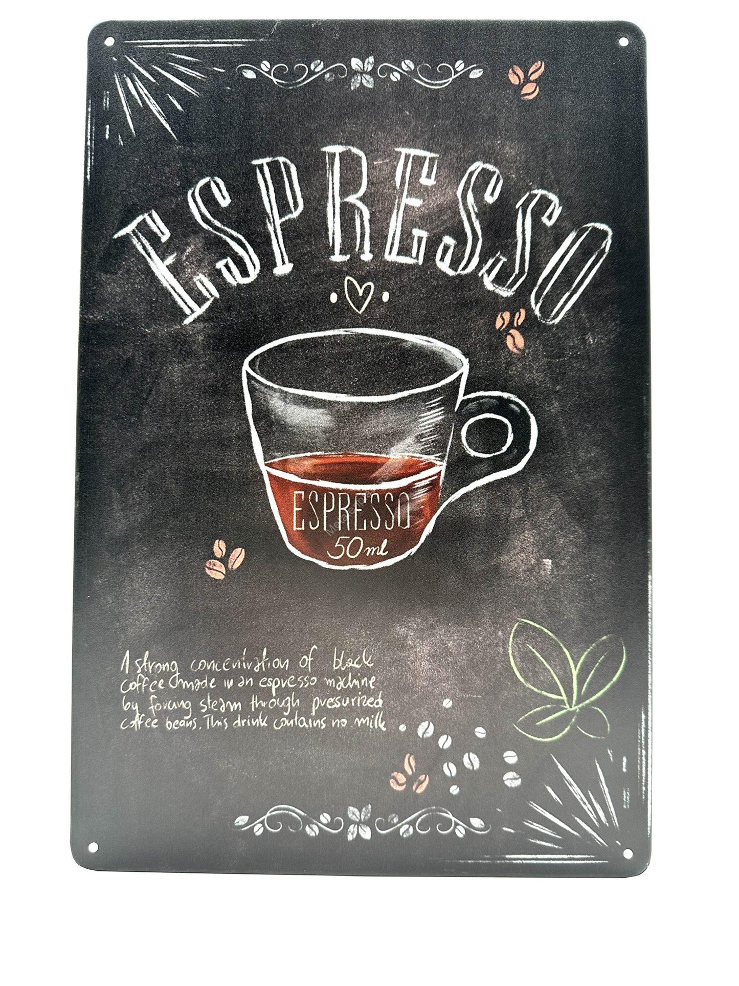 Metal Wall Sign - Espresso