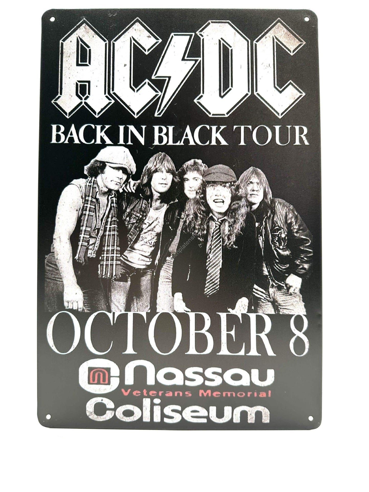 Metal Wall Sign - AC-DC Back In Black Tour