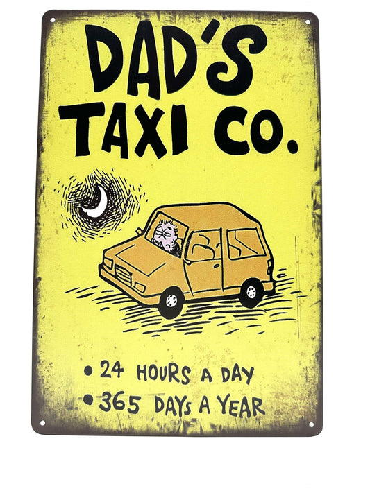 Metalen Wandbord - Dad's Taxi Co.