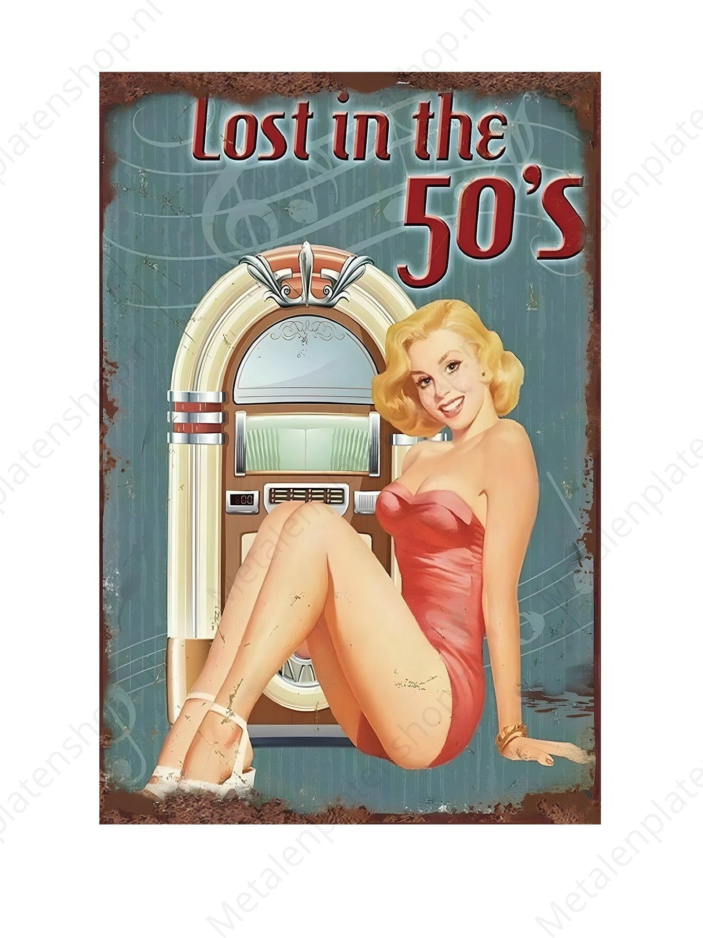 Metalen Wandbord - Lost in the 50's