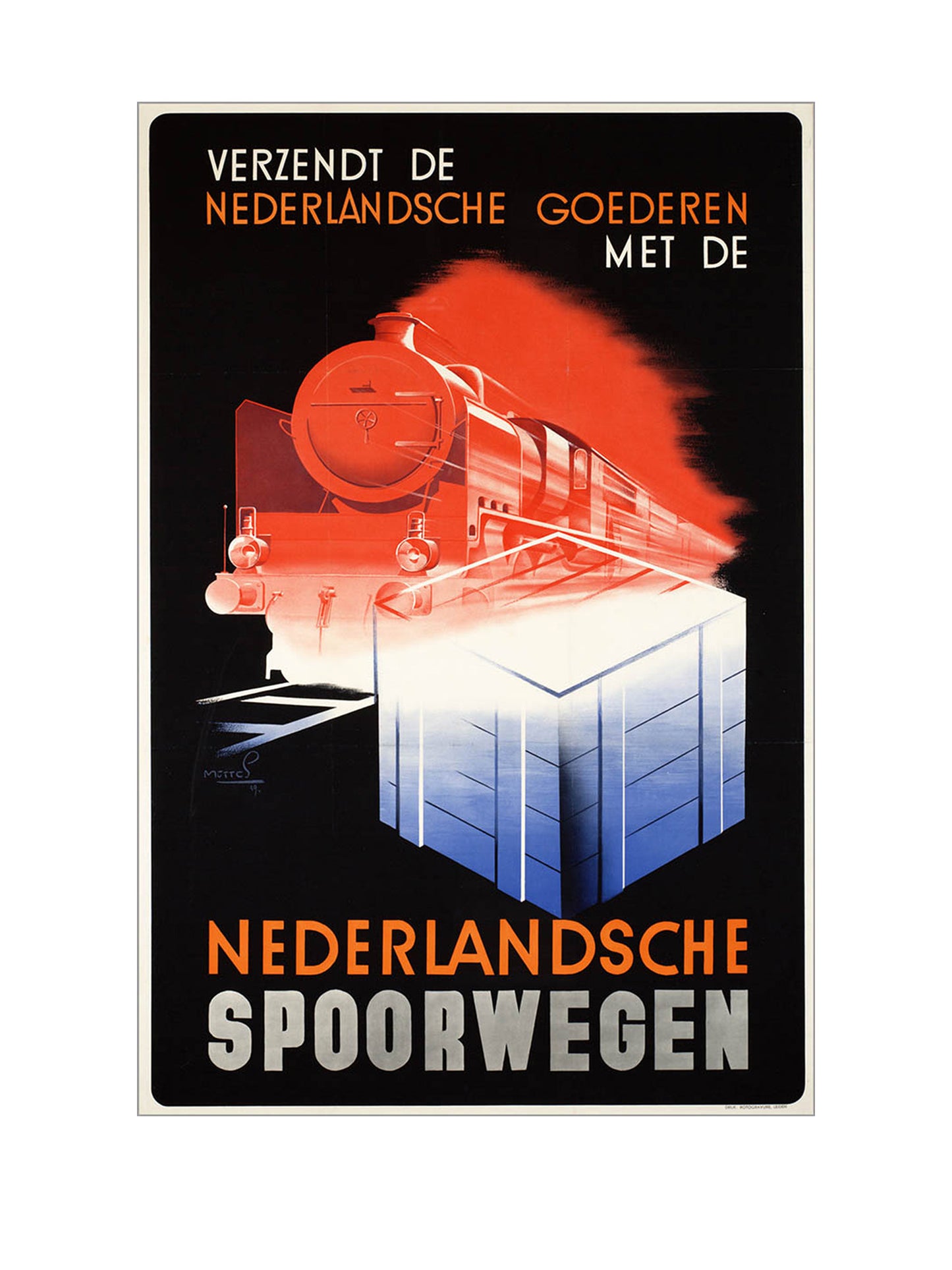 Metalen Wandbord - Verzendt de Nederlandsche goederen met de NS - Nostalgisch