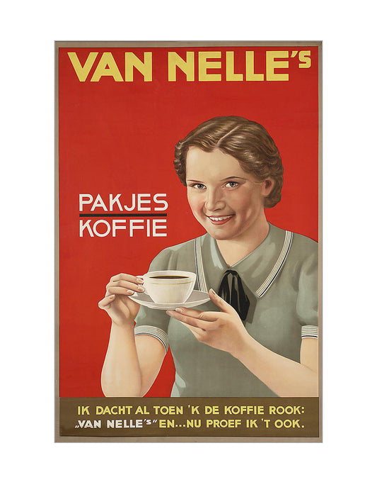 Metalen Wandbord - Van Nelle's Pakjes Koffie - Nostalgisch