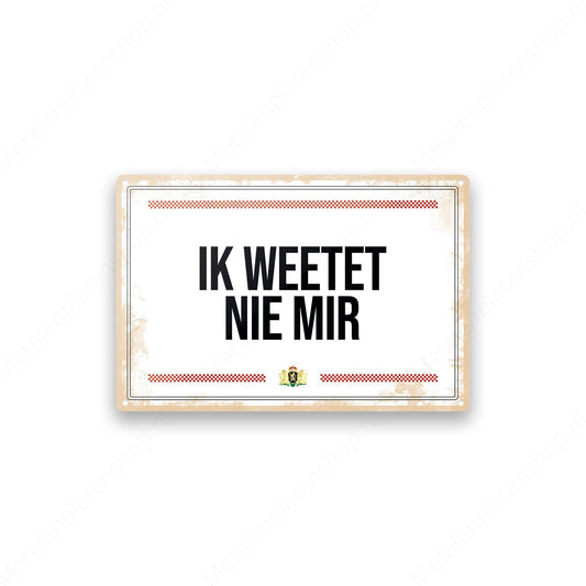 Metal Wall Sign - Brabant Texts - Snotlap