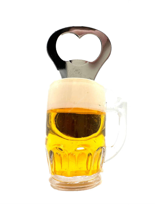 Beer or bottle opener with magnet - Beer glass without tip - 12cm