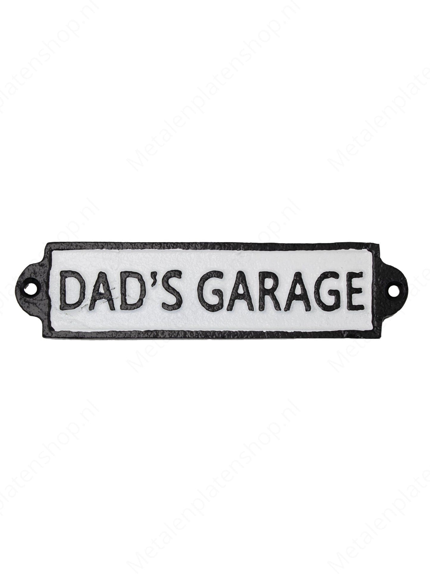 Dad's Garage - Bord van Gietijzer - 20x5cm