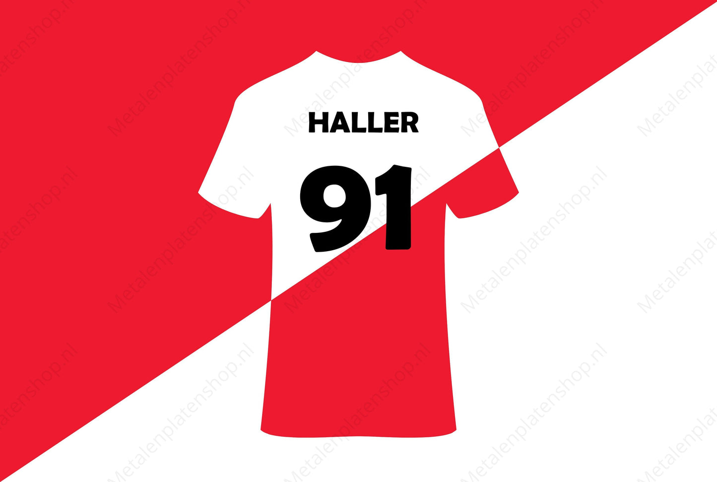 Metalen Wandbord - FC Utrecht - Haller 91 Shirt