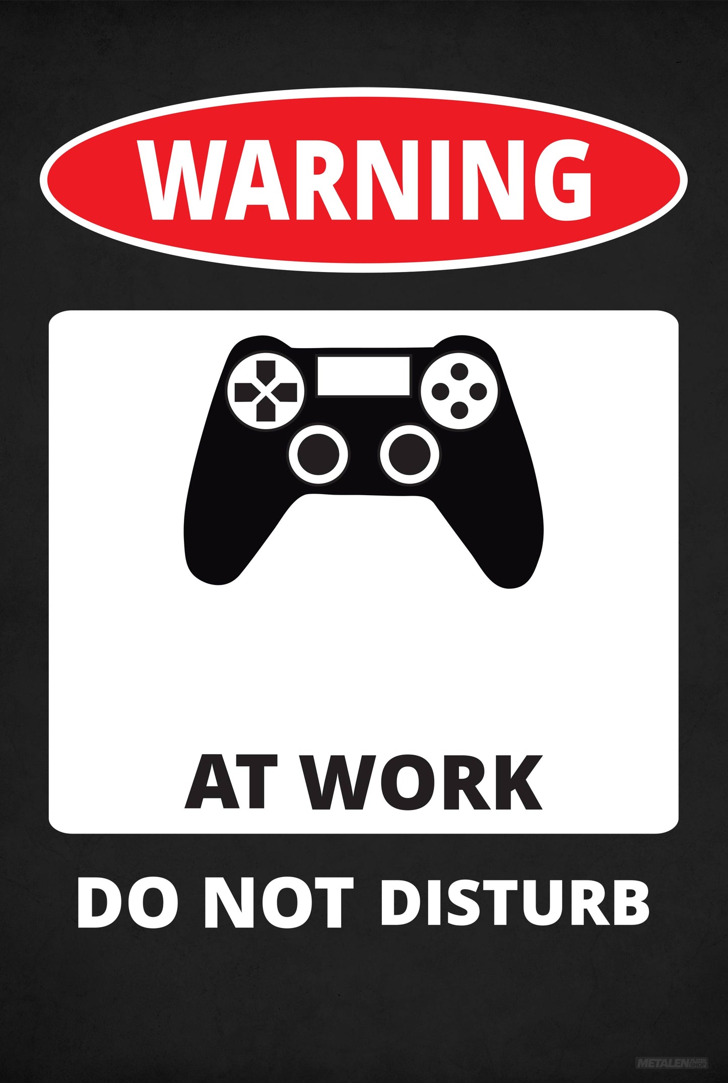 Metalen Wandbord - Gamer at Work - Eigen Naam - 30x20cm