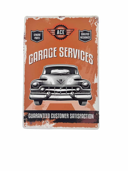 Metal Wall Sign - Garage services - Advertising sign