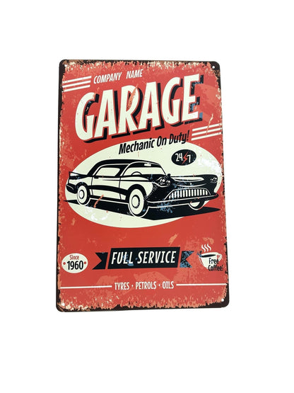 Metal Wall Sign - Garage Full service - Advertising sign