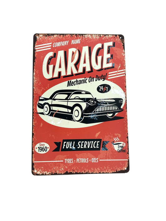 Metal Wall Sign - Garage Full service - Advertising sign