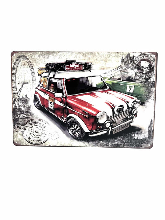 Metal wall signs - MINI race - Advertising board