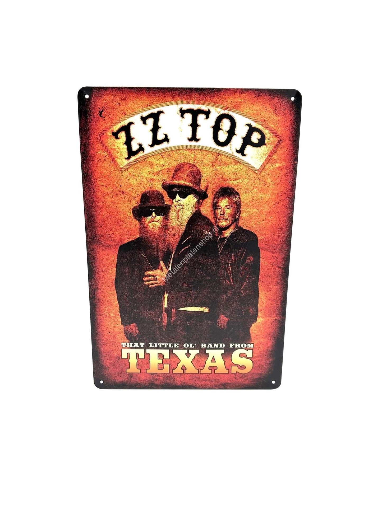 Wandschild aus Metall – ZZ Top Texas – Werbeschild