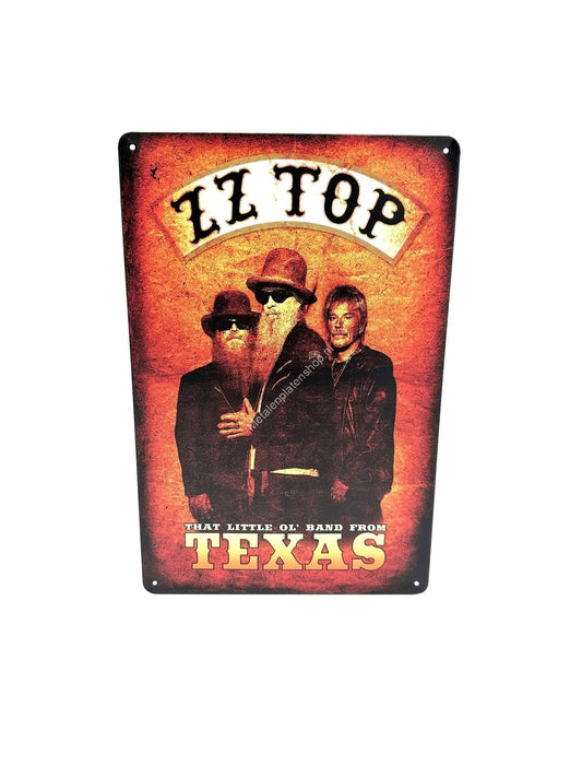 Metalen Wandbord - ZZ Top Texas - Reclamebord