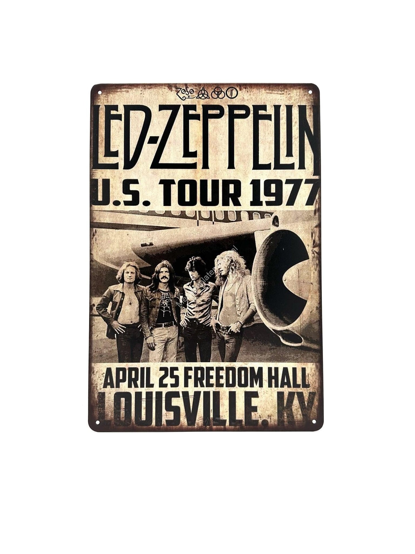 Metal Wall Sign - LED Zeppeling US Tour 1977 - Music - Advertising sign