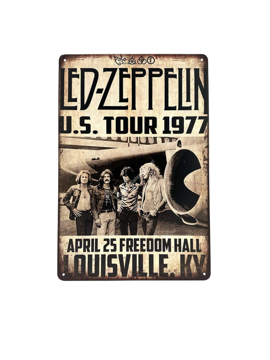 Metalen Wandbord - LED-Zeppeling US Tour 1977 - Muziek - Reclamebord