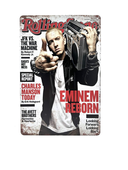 Metal Wall Sign - Eminem Reborn - Music - Advertising Sign