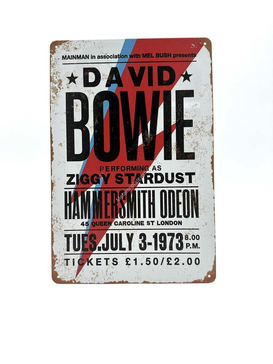 Metal Wall Sign - David Bowie - Ziggy Stardust - Music - Advertising Sign