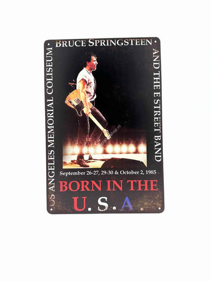 Wandschild aus Metall – Bruce Springsteen – Geboren in den USA – Werbeschild