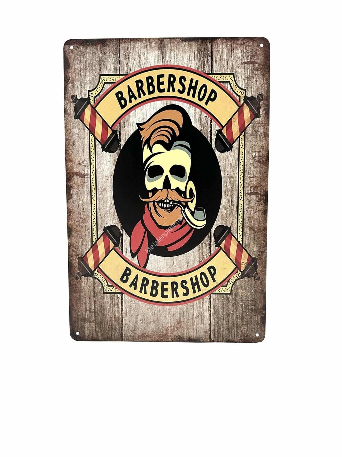 Wandschild aus Metall – Barbershop – Werbetafel