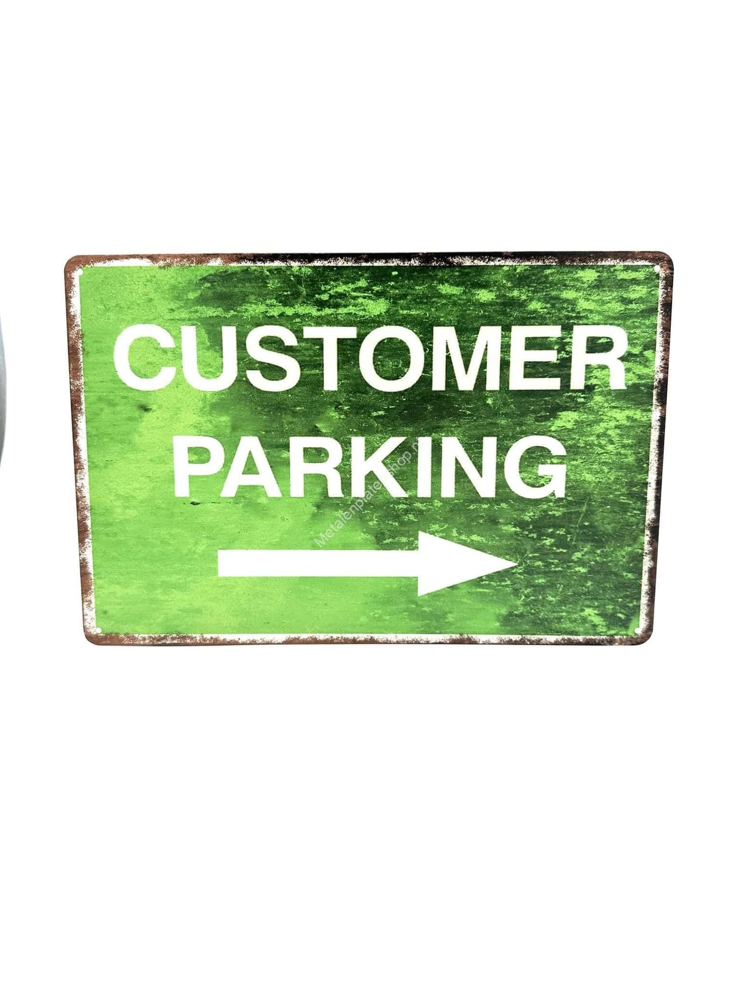 Metalen Wandbord - Customer Parking Groen - Parkeren - Reclamebord