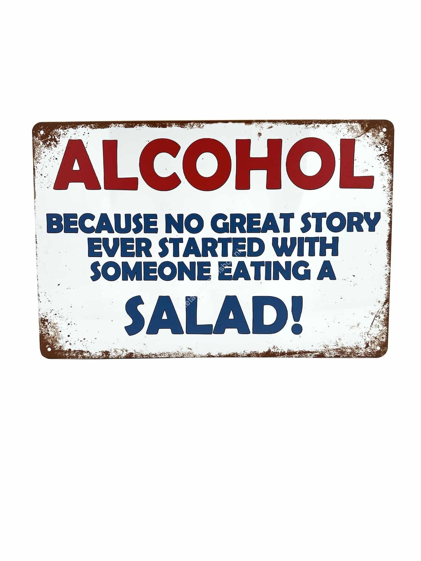 Metalen Wandbord - Alcohol Salad!