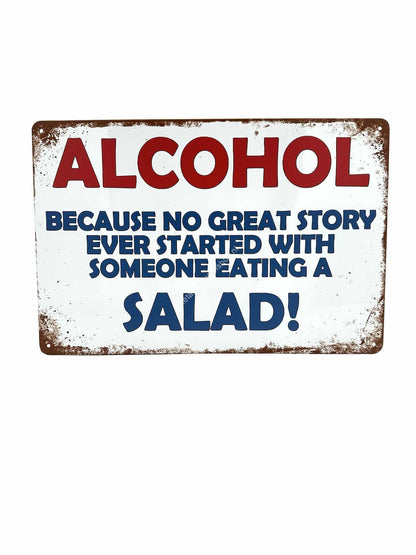 Metal Wall Sign - Alcohol Salad!